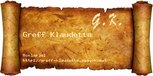 Greff Klaudetta névjegykártya